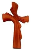 Kríž: drevený, mašľový, veľký - bordový, 36 cm