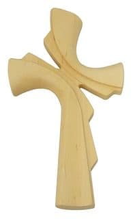 Kríž: drevený, mašľový, veľký - bledý, 36 cm