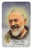 Kartička: svätý Páter Pio + zázračná medaila