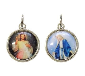 Medailón: Božie milosrdenstvo + Panna Mária Zázračná medaila, obojstranný