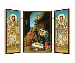 Triptych: Svätá rodina, drevený - vianočný (2)