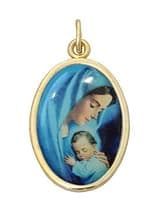 Medailón: Panna Mária s dieťaťom, zlatá farba