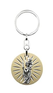 Kľúčenka: Svätý Krištof - kovová so zlatým podkladom