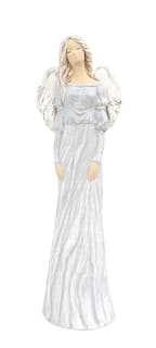 Anjel: sadrový - sivý s nariaseným odevom, 36 cm