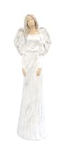 Anjel: sadrový - biely s nariaseným odevom, 36 cm