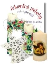 Vianočná sada: Adventné príbehy + sviečka Angelo + anjel plechový