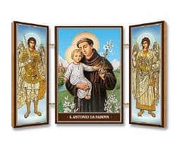 Triptych: Sv. Anton, drevený