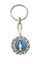 Kľúčenka: Panna Mária Zázračná medaila - kovová, modrá
