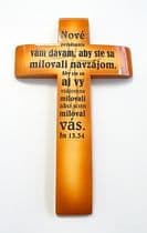 Kríž: drevený, s textom - melír, 22 cm