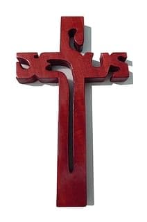 Kríž: drevený JESUS - čerešňa (243)