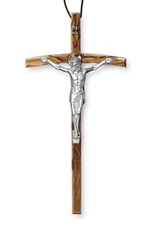 Kríž: olivové drevo a kovový korpus - väčší