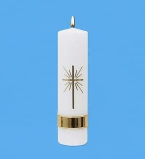 Sviečka: kríž, kostolná, zdobená - 22 cm