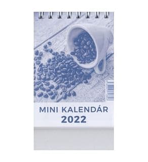 Mini kalendár: stolový, modrý - 2022 (Neo)