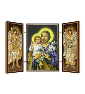 Triptych: Svätý Jozef, drevený