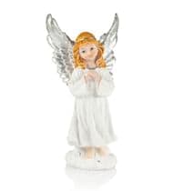 Anjel: s rukami na hrudi - biely, 26 cm