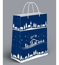 Darčeková taška: vianočná - modrobiela