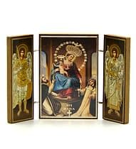 Triptych: Panna Mária Pompejská, drevený