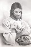 Obraz na plátne: Pán Ježiš s ovečkou (60x40)