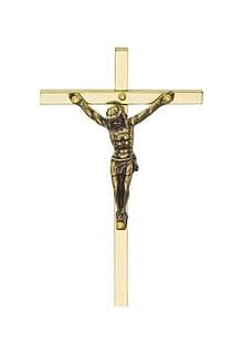 Kríž: kovový - zlatej farby, 7 cm