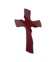 Kríž: drevený, mašľový, bez korpusu - bordový (18x11)