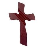 Kríž: drevený, mašľový, bez korpusu - bordový (25x15)