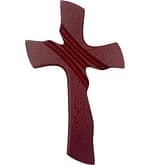 Kríž: drevený, mašľový, bez korpusu - bordový (30x18)