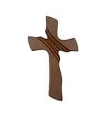 Kríž: drevený, mašľový, bez korpusu - hnedý (18x11)