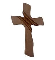 Kríž: drevený, mašľový bez korpusu - hnedý (25x15)