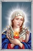 Obrázok smútočný: Panna Mária Sedembolestná (s ornamentom)