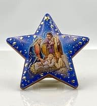 Obrázok na dreve: Svätá rodina s kľačiacim anjelom - hviezda (B)