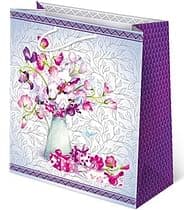 Darčeková taška: kvety vo váze - fialová