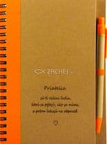 Zápisník s perom: Priatelia sú tí vzácni ľudia…- oranžový