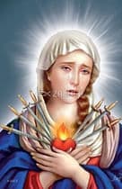 Obrázok: Panna Mária Sedembolestná s modlitbou - laminovaný