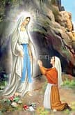 Obrázok: Panna Mária Lurdská s modlitbou - laminovaný