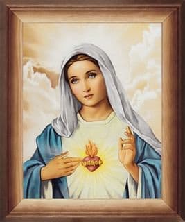Obraz v ráme: Nepoškvrnené Srdce Panny Márie (57 x 47)