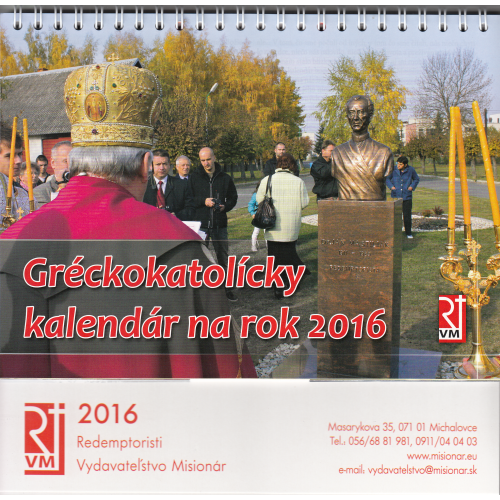 Gréckokatolícky kalendár 2016 stolový (Misionár) | 2,13 € - obrázok Gréckokatolícky kalendár 2016 stolový (Misionár)