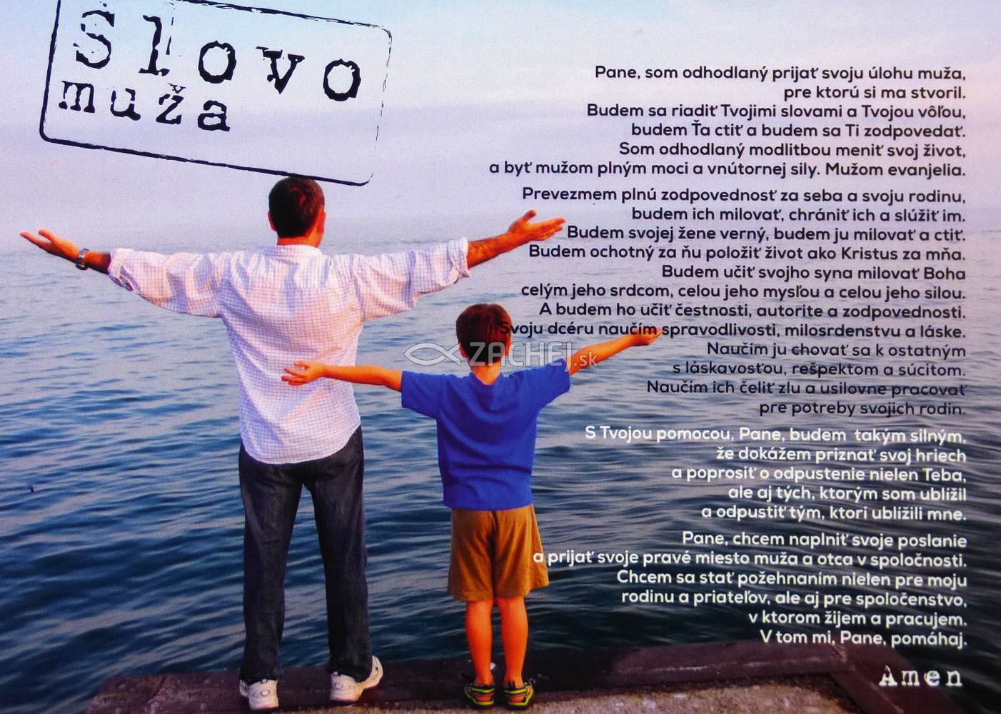Kartička: Slovo muža - s modlitbou | 0,24 € - obrázok Kartička: Slovo muža - s modlitbou