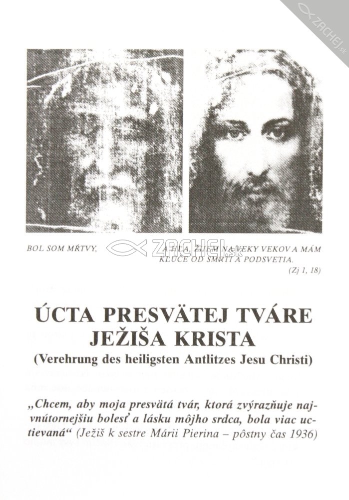 Úcta presvätej tváre Ježiša Krista | 0,34 € - obrázok Úcta presvätej tváre Ježiša Krista